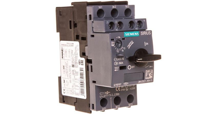 Wyłącznik silnikowy 3P 9kW 14-20A 1Z 1R S0 3RV2021-4BA15-4010 Wyłącznik silnikowy 3P 9kW 14-20A 1Z 1R S0 3RV2021-4BA15-4010