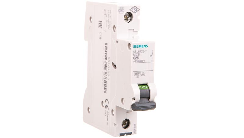 Wyłącznik nadprądowy SENTRON 5SL6 1P C 25A 6kA AC 5SL6125-7-16750 Wyłącznik nadprądowy SENTRON 5SL6 1P C 25A 6kA AC 5SL6125-7-16750