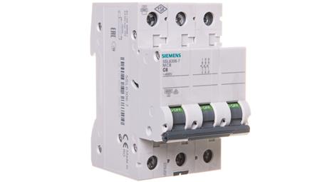 Wyłącznik nadprądowy 3P C 6A 6kA AC 5SL6306-7-16517