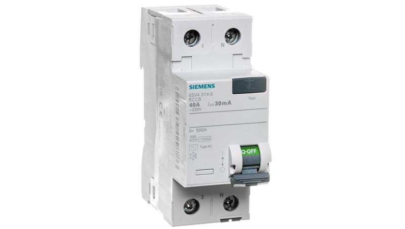 Wyłącznik różnicowoprądowy 2P 40A 0,03A Typ AC 30mA 230V SENTRON 5SV4314-0-20608