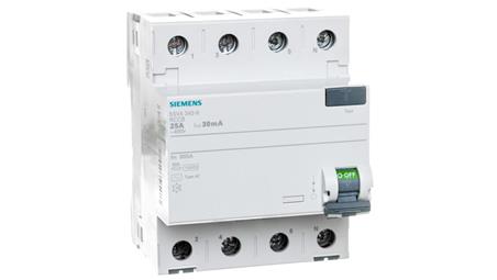 Wyłącznik różnicowoprądowy 4P 25A 0,03A typ AC 30mA 400V SENTRON 5SV4342-0-20609