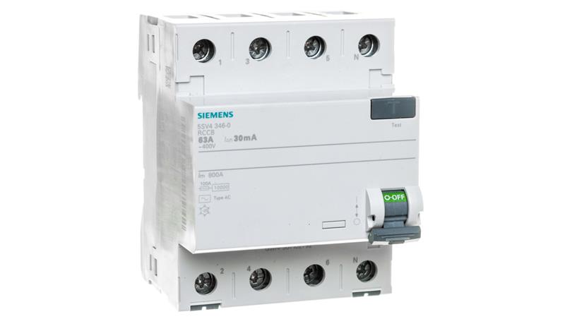 Wyłącznik różnicowoprądowy 4P 63A 0,03A Typ AC 30mA 400V SENTRON 5SV4346-0-20636