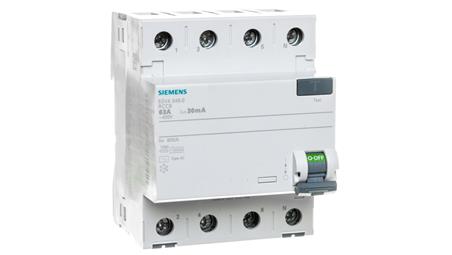 Wyłącznik różnicowoprądowy 4P 63A 0,03A Typ AC 30mA 400V SENTRON 5SV4346-0-20636