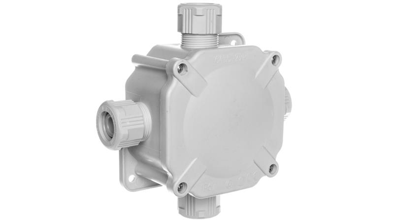 Puszka hermetyczna natynkowa 122x122x44,6mm IP67 4xPG27 szara 6455-27P-74754