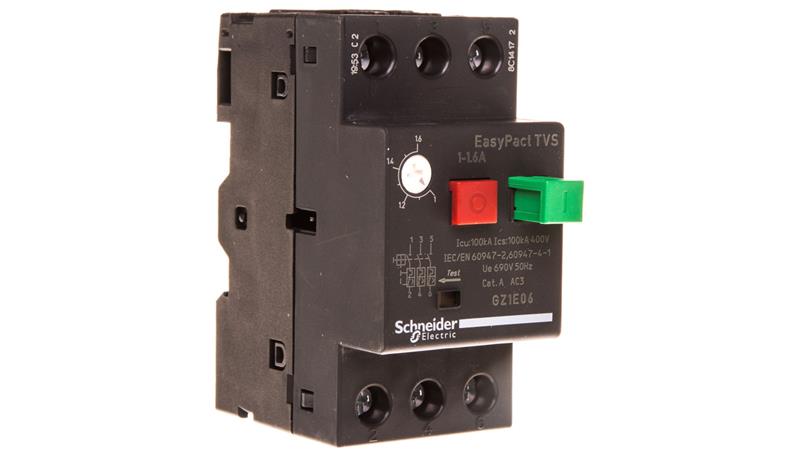 Wyłącznik silnikowy 3P 0,55kW 1,0-1,6A EasyTeSys Power, napęd przyciskowy, zaciski skrzynkowe GZ1E06-3857