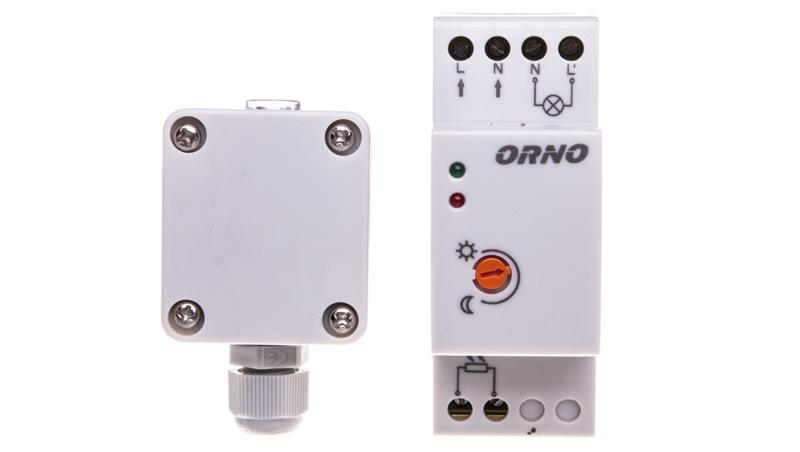 Czujnik zmierzchowy na szynę DIN z zewnętrzną sondą w puszce 3000W 2-100lx IP65 / IP20 OR-CR-231-25915