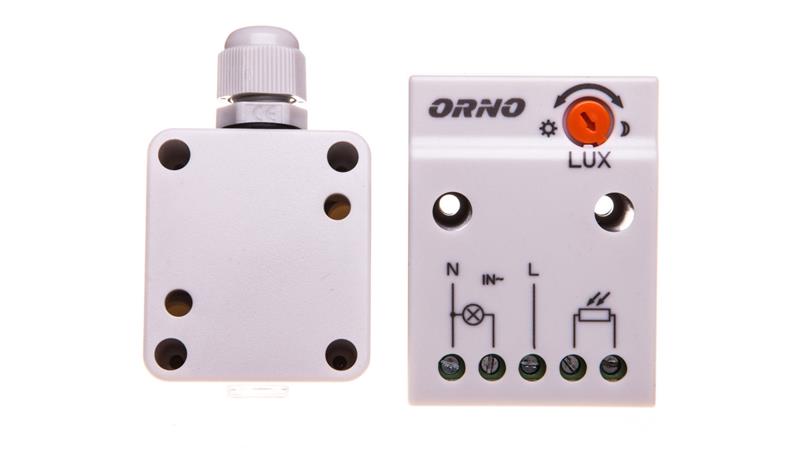 Czujnik zmierzchowy z zewnętrzną sondą w puszce 2300W 2-100lx IP65/IP20 biały OR-CR-232-25928