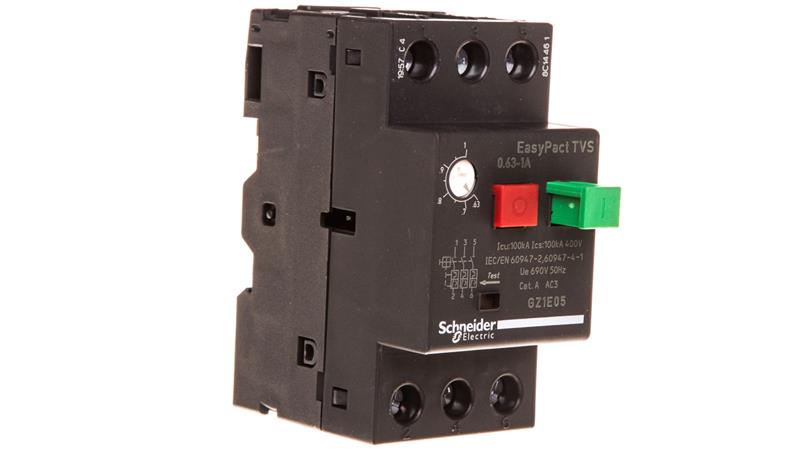 Wyłącznik silnikowy 3P 0,25kW 0,63-1A EasyTeSys Power, napęd przyciskowy, zaciski skrzynkowe GZ1E05-3918