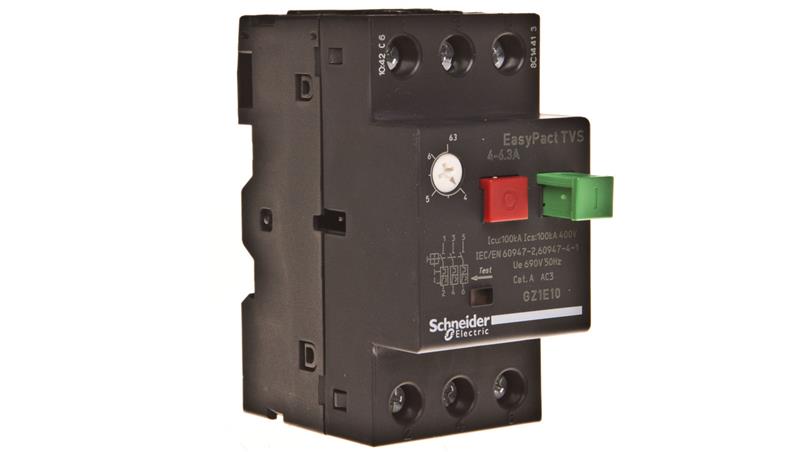 Wyłącznik silnikowy 3P 2,2kW 4-6,3A EasyTeSys Power, napęd przyciskowy, zaciski skrzynkowe GZ1E10-3839
