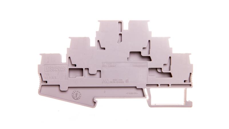 Złączka szynowa 3-piętrowa 0,08-4mm2 szara ST 2,5-3L 3036042-65341