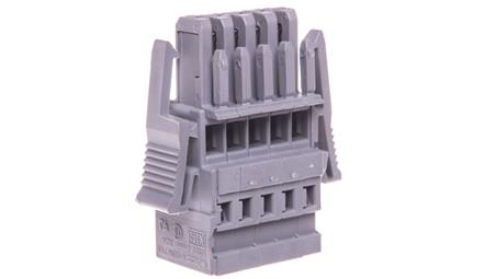 Gniazdo X-COM 1-przewodowe 5-biegunowe szare 769-105/021-000-80225