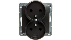 IMPRESJA Gniazdo podwójne z/u antracyt GP-2YRZ/m/50-42897
