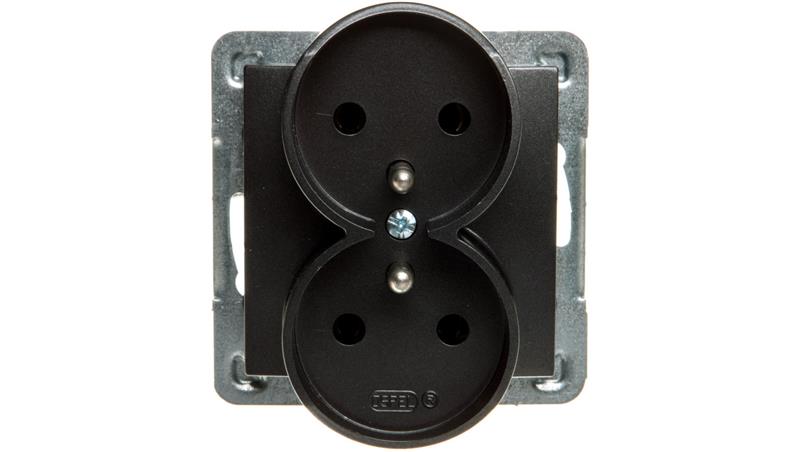 IMPRESJA Gniazdo podwójne z/u antracyt GP-2YRZ/m/50-42897