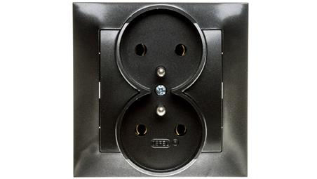 IMPRESJA Gniazdo podwójne z/u antracyt GP-2YZ/50-43050
