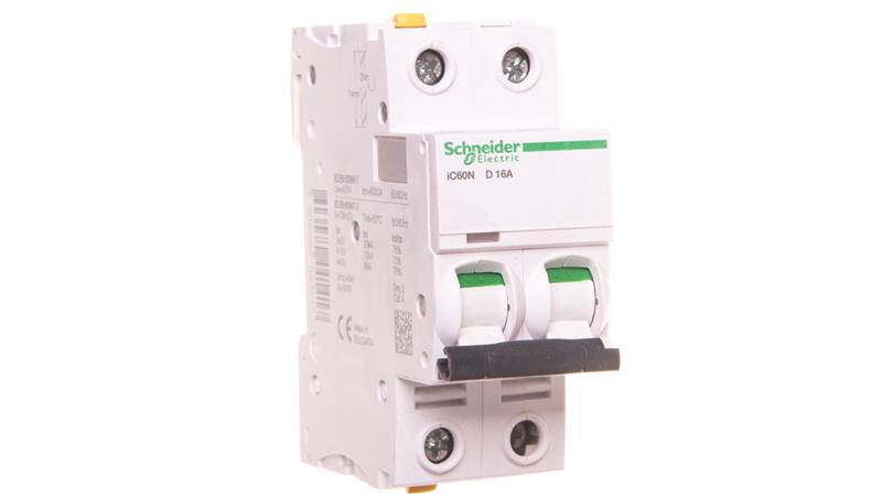 Wyłącznik nadprądowy 2P D 16A 6kA AC iC60N-D16-2 A9F05216-17025