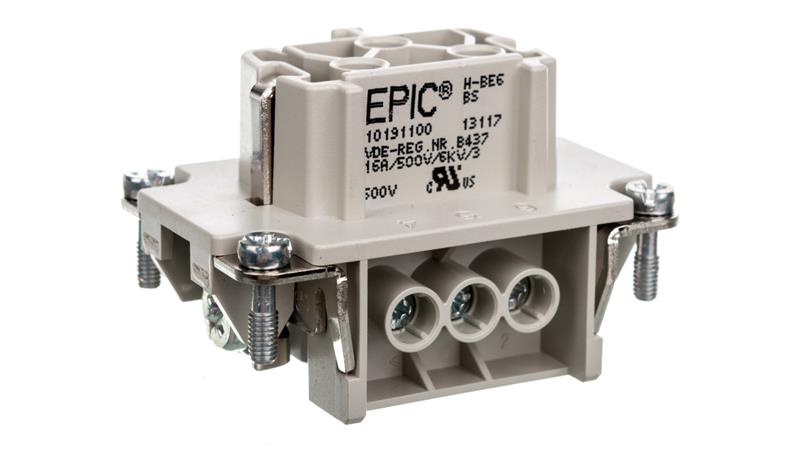 Wkład złącza 6P+PE śrubowy żeński EPIC H-BE 6 BS 10191100-32855