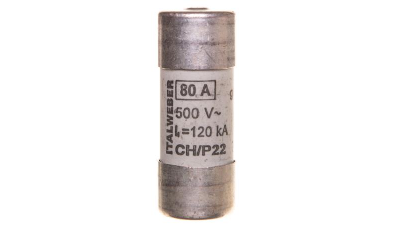 Wkładka bezpiecznikowa cylindryczna 22x58mm 80A gG 500V CH22/P /z wybijakiem/ 006711013-8889