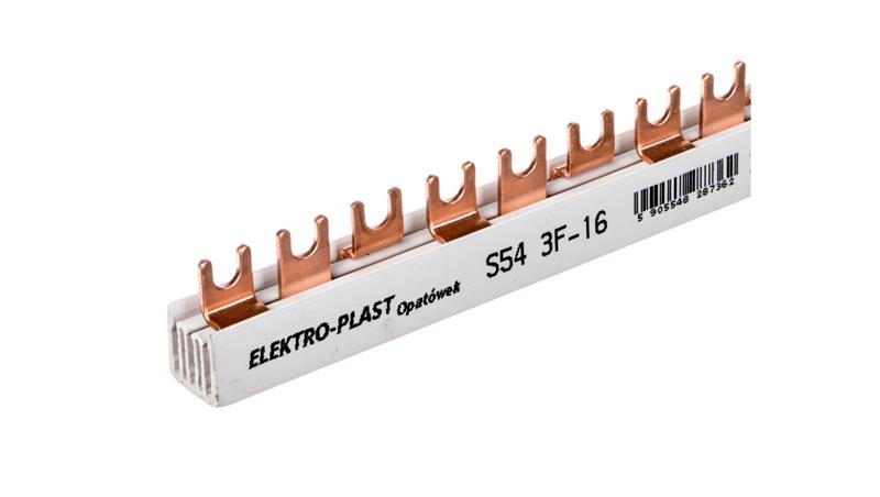 Szyna łączeniowa 3P 80A 16mm2 widełkowa (54mod.) 3F S-543F-16 45.316-26521