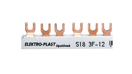 Szyna łączeniowa 3P 63A 12mm2 widełkowa (18mod.) 3F S18 3F-10 45.388-26550