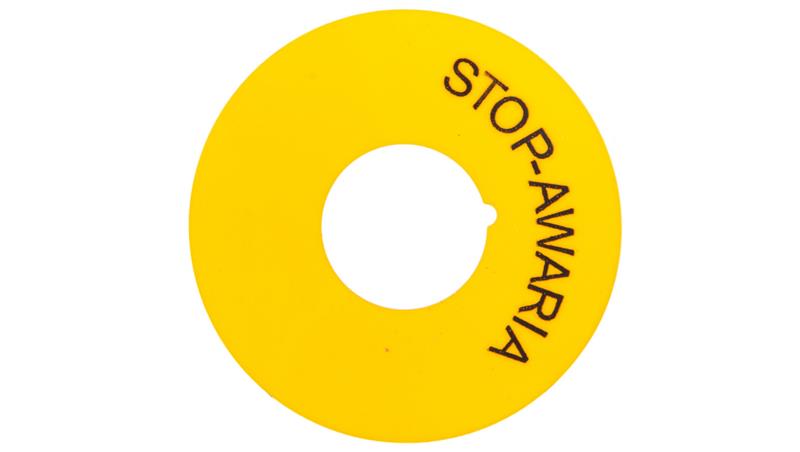 Pierścienie żółte z nadrukiem STOP-AWARIA do NEF22 W0-PIERŚC.ŻÓŁTE DR STOP/FI22 /10szt./-21907