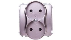 Simon Basic Gniazdo podwójne b/u 16A 250V stal inox BMG2Mz.01/21-44004