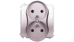 Simon Basic Gniazdo podwójne z/u 16A, 250 V stal inox BMGZ2Mz.01/21-43296