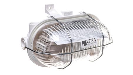 Oprawa kanałowa OVAL 1x60W E27 IIkl. 230V IP44 z siatką metal., biała 321177/EU-50490