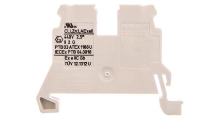 Złączka szynowa 2-przewodowa 2,5mm2 Ex jasnoszara 870-909-74270