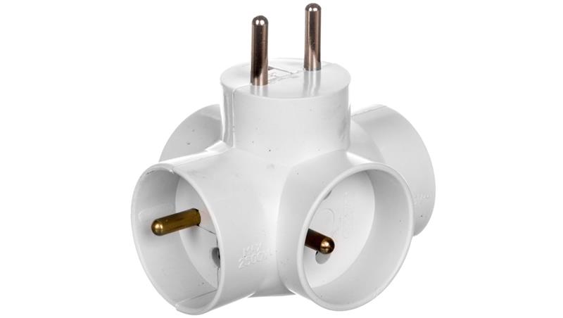 Rozgałeźnik wtyczkowy 4x2P+Z biały R-48-29307