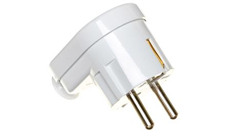 Wtyczka kątowa 16A 2P+Z Uni-Schuko 250V biała WT-16U-28906