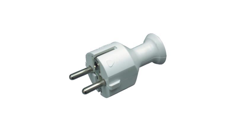 Wtyczka prosta 16A z/u Uni-Schuko 250V biała WT-40-28928