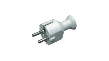 Wtyczka prosta 16A z/u Uni-Schuko 250V biała WT-40-28928