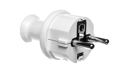 Wtyczka prosta 16A z/u Uni-Schuko 250V IP44 biała WT-40H-28984