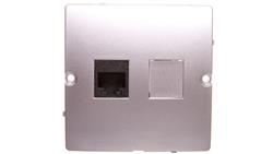 Simon Basic Gniazdo komputerowe pojedyncze RJ45 kat. 5e srebrny mat BMF51.02/43-34149