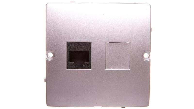 Simon Basic Gniazdo komputerowe pojedyncze RJ45 kat. 5e srebrny mat BMF51.02/43-34149