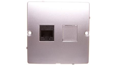 Simon Basic Gniazdo komputerowe pojedyncze RJ45 kat. 5e srebrny mat BMF51.02/43-34149