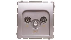 Simon Basic Gniazdo antenowe RTV/SAT końcowe srebrny mat BMZAR-SAT1.3/1.01/43-186