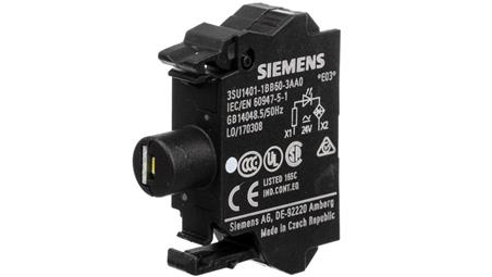 Oprawka blok LED biały 24V AC-DC montaż czołowy przył sprężynowe SIRIUS ACT 3SU1401-1BB60-3AA0-21293