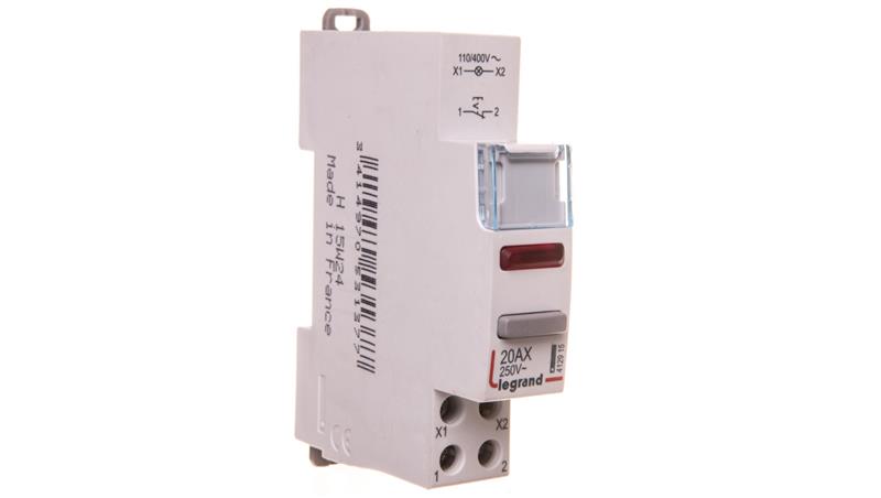 Łącznik modułowy bistabilny z lampką LED 1R 20A 110/400V AC LP452 412915-23894