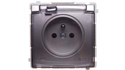 Simon Basic Gniazdo pojedyncze z/u bryzgoszczelne IP44 16A 250V srebrny mat BMGZ1B.01/43A-42951