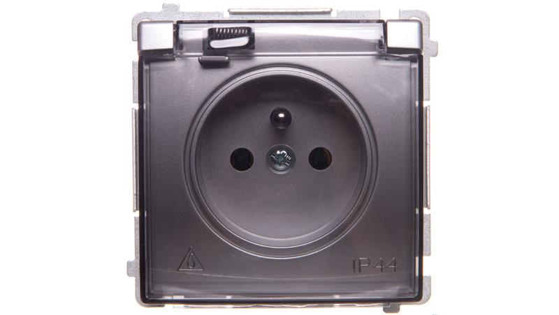 Simon Basic Gniazdo pojedyncze z/u bryzgoszczelne IP44 16A 250V srebrny mat BMGZ1B.01/43A-42951 Simon Basic Gniazdo pojedyncze z/u bryzgoszczelne IP44 16A 250V srebrny mat BMGZ1B.01/43A-42951