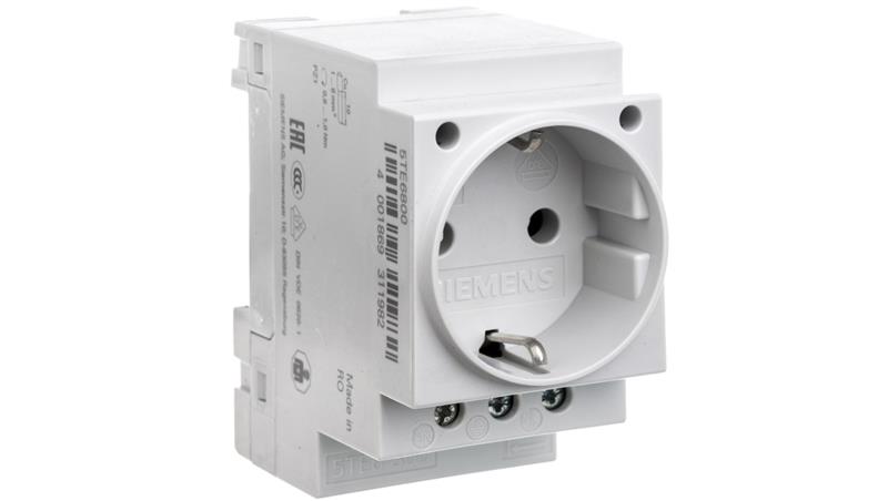Gniazdo modułowe 2P+Z 16A 230V Schuko na szynę 5TE6800-70384
