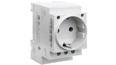 Gniazdo modułowe 2P+Z 16A 230V Schuko na szynę 5TE6800-70384