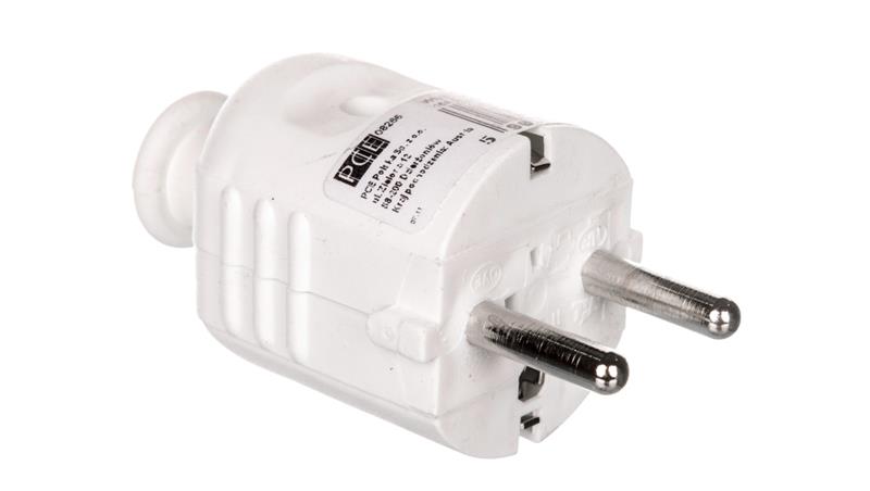 Wtyczka prosta 10/16A 2P+Z UNI-SCHUKO IP20 biała 08266-28921 Wtyczka prosta 10/16A 2P+Z UNI-SCHUKO IP20 biała 08266-28921