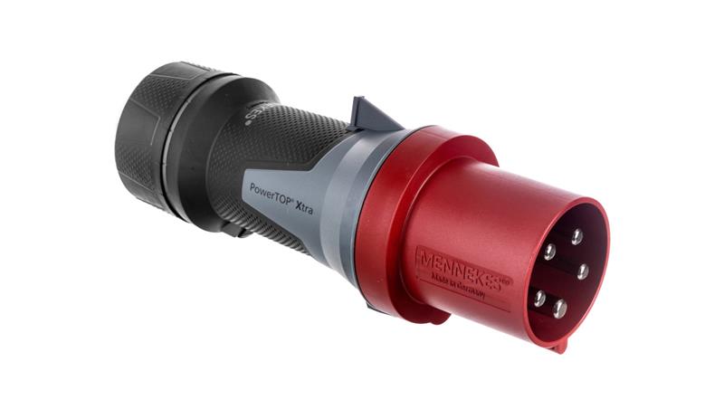 Wtyczka przenośna PowerTOP Xtra 63A 5P 6h 400V czerwona IP44 13112 MEN13112-29145
