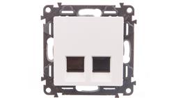 VALENA LIFE Gniazdo komputerowe podwójne RJ45 kat.6 UTP białe 753143-34061