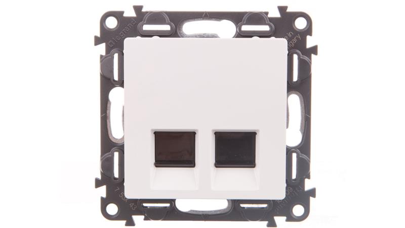 VALENA LIFE Gniazdo komputerowe podwójne RJ45 kat.6 UTP białe 753143-34061 VALENA LIFE Gniazdo komputerowe podwójne RJ45 kat.6 UTP białe 753143-34061