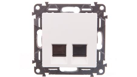 VALENA LIFE Gniazdo komputerowe podwójne RJ45 kat.6 UTP białe 753143-34061