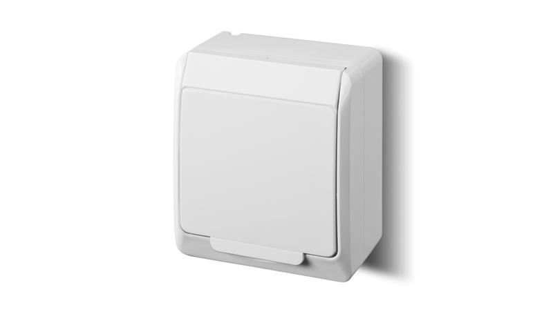 HERMES Gniazdo pojedyncze z/u 2P+Z SCHUKO IP44 białe 0324-02-40780