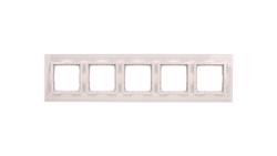 Simon 54 Nature Ramka pięciokrotna szkło BIAŁA PERŁA DRN5/70-36524